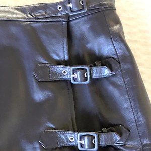 Women's Stylish Genuine Leather Mini Skirt Stylish Black